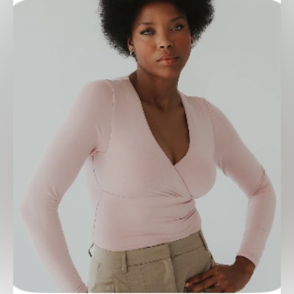 Klassy Network Tops - NWT Brami Wrap Long Sleeve Full Length Mauve